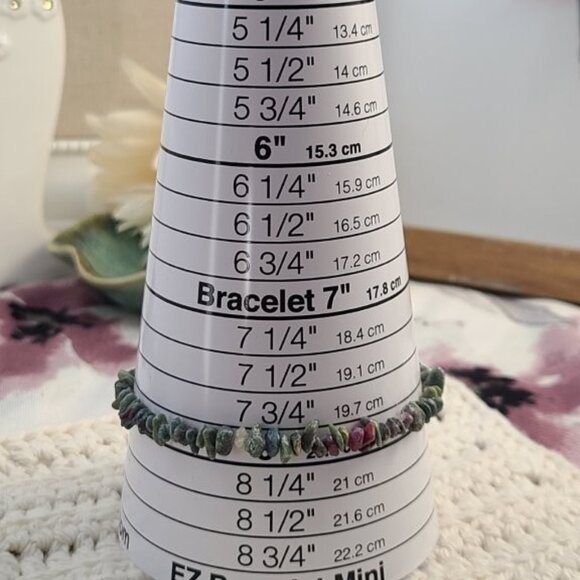 Ruby Fuchsite Chip Bracelet | Dragon Stone Stretch Boho Healing Crystal Gift - Picture 8 of 8